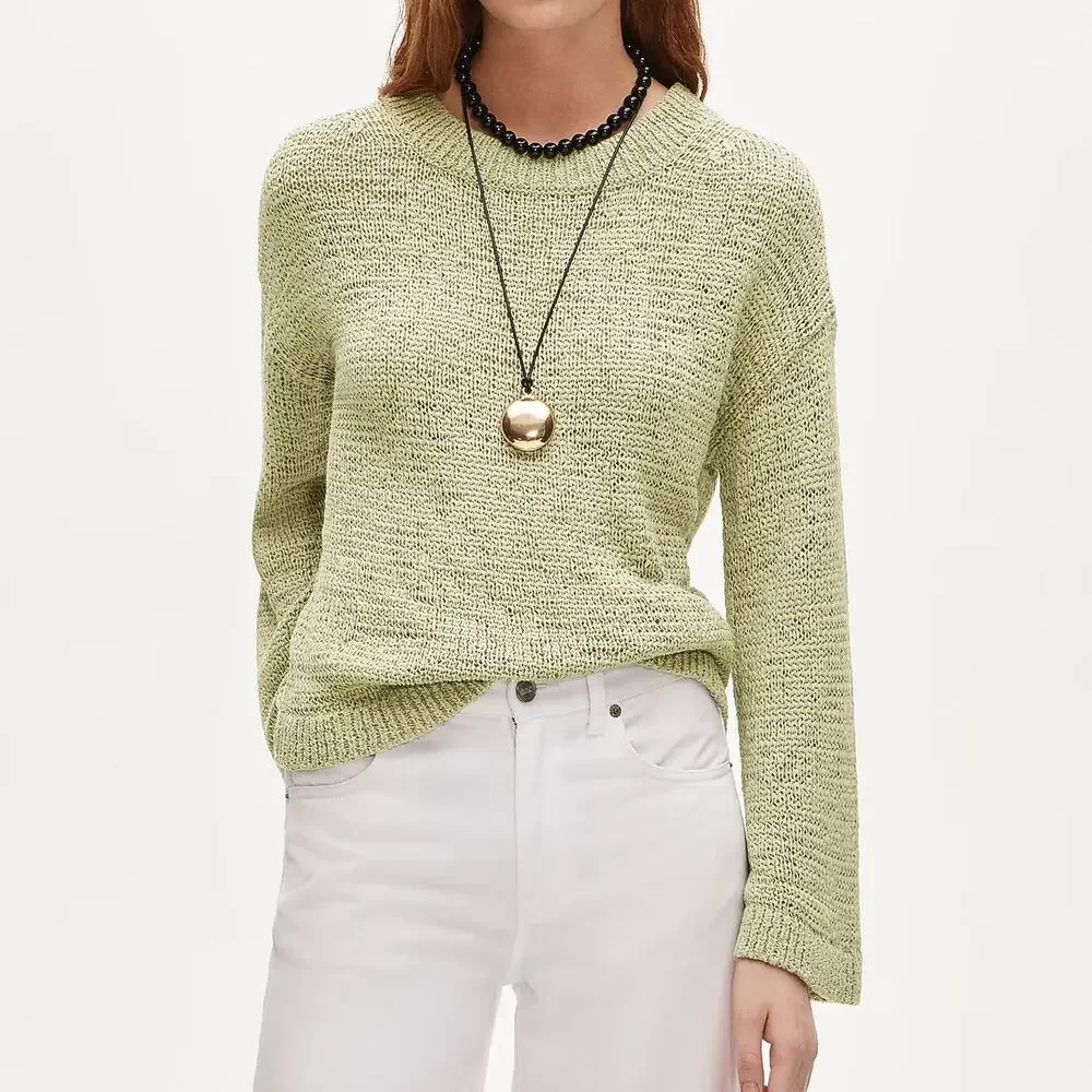 J.Crew Montauk Pullover Sweater Lakeshore Green Size Large NWT